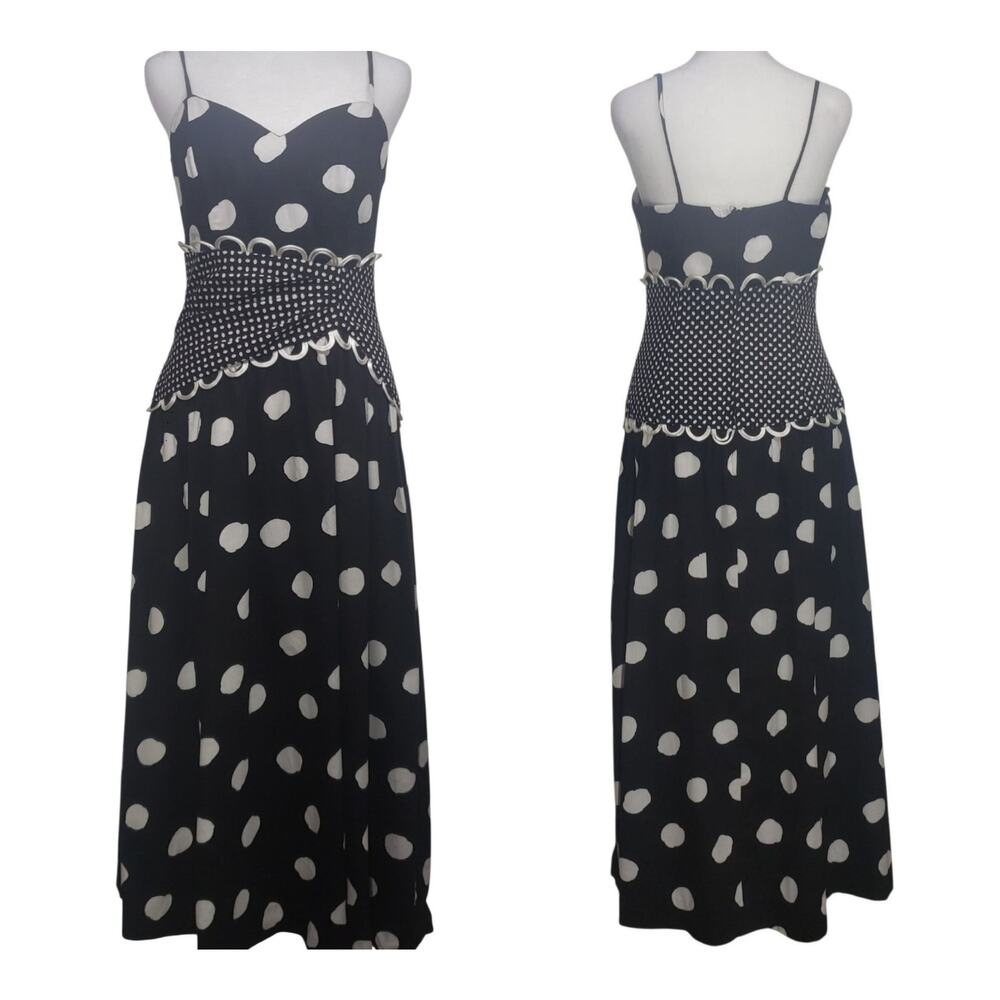 VTG 80s Special Times Polka Dot Party Dress S Coquette Rockabilly Whimsigoth